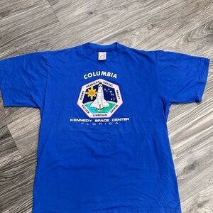 Vintage Men’s Blue Columbia Kennedy Space Center Florida T-Shirt Size XL
